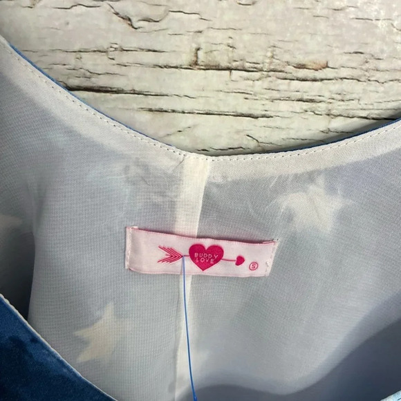 Buddy Love - Star Top blue size  small tank top white - Picture 5 of 8